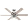 Hunter Fonthill 52" 6 Blade Indoor LED Energy Star Ceiling Fan Brushed Nickel