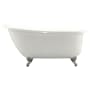 Hydrosystems Annette 65" Free Standing Hydroluxe SS Soaking Tub with Center Drain, Drain Assembly, and Overflow Polished White