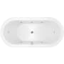 Hydrosystems Emerald 72" Drop In Hydroluxe SS Air / Whirlpool Tub with Center Drain, Drain Assembly, and Overflow Matte White