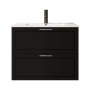 ICO Bath Rhythm 32" Single Wall Mounted Vanity Cabinet - Less Vanity Top Matte Black