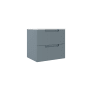 ICO Bath Coda 24" Wide Single Basin Vanity Set with Cabinet, Stone Composite Vanity Sink Top, and Modern Legs Steel Blue