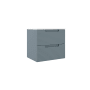 ICO Bath Coda 24" Wide Single Basin Vanity Set with Cabinet, Stone Composite Vanity Sink Top, and Modern Legs Steel Blue Ripple
