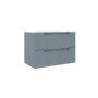 ICO Bath Coda 32" Wide Vanity Set with Cabinet, Stone Composite Vanity Cabinet Top, and Modern Legs - Less Sink Steel Blue