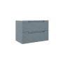 ICO Bath Coda 32" Wide Vanity Set with Cabinet, Stone Composite Vanity Cabinet Top, and Modern Legs - Less Sink Steel Blue Ripple