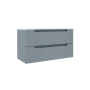 ICO Bath Coda 36" Wide Single Basin Vanity Set with Cabinet, Stone Composite Vanity Sink Top, and Modern Legs Steel Blue