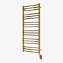 ICO Bath Tuzio Avento 19-1/2"W x 47-1/2"H 120 V Plug-In Steel Towel Warmer PVD Brushed Gold