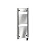 ICO Bath Tuzio Savoy 19"W x 47-1/2"H Hydronic Steel Towel Warmer Matte Black