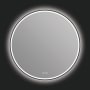 ICO Bath Denver 36" Diameter Modern Circular Aluminum Framed Bathroom Wall Mirror with Light Matte Black