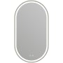 ICO Bath Kiara 20" W x 36" H Modern Oval Aluminum Framed Bathroom Wall Mirror with LED Lighting PVD Brushed Bronze