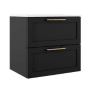 ICO Bath Rhythm 24" Wide Vanity Set with Cabinet, Stone Composite Vanity Cabinet Top, and Handle Pull - Less Sink Matte Black
