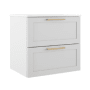 ICO Bath Rhythm 24" Wide Vanity Set with Cabinet, Stone Composite Vanity Cabinet Top, and Handle Pull - Less Sink Matte White