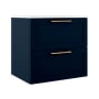 ICO Bath Rhythm 24" Wide Single Basin Vanity Set with Cabinet, Stone Composite Vanity Sink Top, and Modern Legs Navy Blue