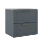 ICO Bath Rhythm 24" Wide Vanity Set with Cabinet, Stone Composite Vanity Cabinet Top, and Handle Pull - Less Sink Steel Blue