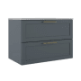ICO Bath Rhythm 32" Wide Vanity Set with Cabinet, Stone Composite Vanity Cabinet Top, and Handle Pull - Less Sink Steel Blue