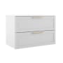 ICO Bath Rhythm 36" Wide Single Basin Vanity Set with Cabinet, Stone Composite Vanity Sink Top, Frameless Mirror, Modern Legs, and Handle Pull Matte White