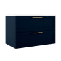 ICO Bath Rhythm 36" Wide Vanity Set with Cabinet, Stone Composite Vanity Cabinet Top, Modern Legs, and Handle Pull - Less Sink Navy Blue