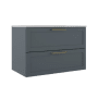ICO Bath Rhythm 36" Wide Vanity Set with Cabinet, Stone Composite Vanity Cabinet Top, Modern Legs, and Handle Pull - Less Sink Steel Blue