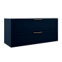 ICO Bath Rhythm 48" Wide Vanity Set with Cabinet, Stone Composite Vanity Cabinet Top, and Frameless Mirror - Less Sink Navy Blue