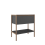 ICO Bath Tempo 32" Wide Vanity Set with Single Drawer Cabinet, Stone Composite Vanity Cabinet Top, and Frameless Mirror - Less Sink Ash Grey
