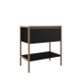ICO Bath Tempo 32" Wide Vanity Set with Single Drawer Cabinet, Stone Composite Vanity Cabinet Top, and Frameless Mirror - Less Sink Matte Black