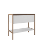 ICO Bath Tempo 36" Wide Single Basin Vanity Set with Single Drawer Cabinet and Stone Composite Vanity Sink Top Matte White