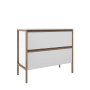 ICO Bath Tempo 36" Wide Vanity Set with Double Drawer Cabinet and Stone Composite Vanity Cabinet Top - Less Sink Matte White