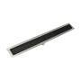 Infinity Drain 60" FFAS 65 Linear Drain Kit with 2 1/2" Wedge Wire Grate Matte Black