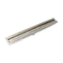 Infinity Drain 32" FF Series Complete Kit with 1-1/2" Perforated Offset Slot Grate Polished Brass