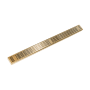 Infinity Drain 36" FXIG 65 Linear Drain Kit with Perforated Slotted Grate Polished Brass