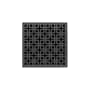 Infinity Drain 5" x 5" KD 5 Center Drain Kit with Link Pattern Decorative Plate, Cast Iron Drain Body for Hot Mop and 2" Outlet Gunmetal