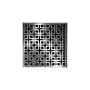 Infinity Drain 5" x 5" KD 5 Center Drain Kit with Link Pattern Decorative Plate, Cast Iron Drain Body for Hot Mop and 2" Outlet Polished Stainless