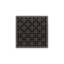 Infinity Drain 5" x 5" KD 5 Center Drain Kit with Link Pattern Decorative Plate, Cast Iron Drain Body and 2" Outlet Oil Rubbed Bronze