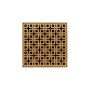 Infinity Drain 5" x 5" KD 5 Center Drain Kit with Link Pattern Decorative Plate, PVC Bonded Flange Drain Body, 2", 3" and 4" Outlet Polished Brass