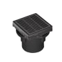 Infinity Drain 4" x 4" LND 4 Slotted Pattern Center Drain Kit, ABS Drain Body and 2" Outlet Matte Black