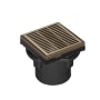 Infinity Drain 4" x 4" LND 4 Slotted Pattern Center Drain Kit, ABS Drain Body and 2" Outlet Satin Bronze