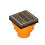 Infinity Drain 4" x 4" LND 4 Slotted Pattern Center Drain Kit, Cast Iron Drain Body and 2" Outlet Satin Bronze