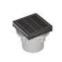 Infinity Drain 4" x 4" LND 4 Slotted Pattern Center Drain Kit, PVC Drain Body and 2" Outlet Matte Black