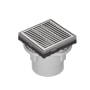 Infinity Drain 4" x 4" LND 4 Slotted Pattern Center Drain Kit, PVC Drain Body and 2" Outlet Satin Stainless