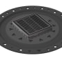 Infinity Drain 4" x 4" LND 4 Slotted Pattern Center Drain Kit, ABS Bonded Flange, 2", 3" and 4" Outlet Matte Black