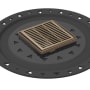 Infinity Drain 4" x 4" LND 4 Slotted Pattern Center Drain Kit, ABS Bonded Flange, 2", 3" and 4" Outlet Satin Bronze