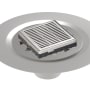 Infinity Drain 4" x 4" LND 4 Slotted Pattern Center Drain Kit, Stainless Steel Bonded Flange and 2" No Hub Outlet Polished Stainless