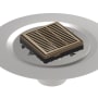 Infinity Drain 4" x 4" LND 4 Slotted Pattern Center Drain Kit, Stainless Steel Bonded Flange and 2" No Hub Outlet Satin Bronze