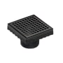 Infinity Drain 4"x4" LQD 4 Squares Pattern Center Drain - 2" Throat Matte Black