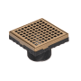 Infinity Drain 4"x4" LQD 4 Squares Pattern Center Drain - 2" Throat Satin Bronze