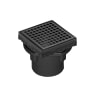 Infinity Drain 4" x 4" LQD 4 Squares Pattern Center Drain Kit, ABS Drain Body and 2" Outlet Matte Black