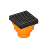 Infinity Drain 4" x 4" LQD 4 Squares Pattern Center Drain Kit, Cast Iron Drain Body for Hot Mop and 2" No Hub Outlet Oil Rubbed Bronze
