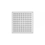 Infinity Drain 4" x 4" LQD 4 Squares Pattern Center Drain Kit, PVC Drain Body and 2" Outlet Matte White