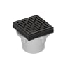 Infinity Drain 4" x 4" LQD 4 Squares Pattern Center Drain Kit, PVC Drain Body and 2" Outlet Oil Rubbed Bronze