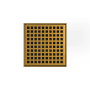 Infinity Drain 4" x 4" LQD 4 Squares Pattern Center Drain Kit, PVC Drain Body and 2" Outlet Polished Brass