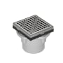 Infinity Drain 4" x 4" LQD 4 Squares Pattern Center Drain Kit, PVC Drain Body and 2" Outlet Polished Stainless